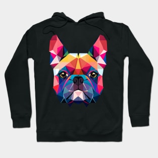 French Bulldog Geometric Portrait - Vibrant Hoodie